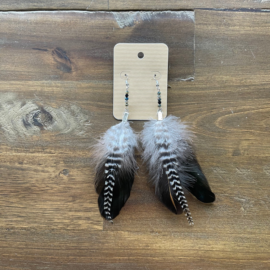 Handmade Single Tier Feather Earrings