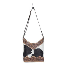 Load image into Gallery viewer, MYRA COCO AND CREAM HAND-TOOLED BAG
